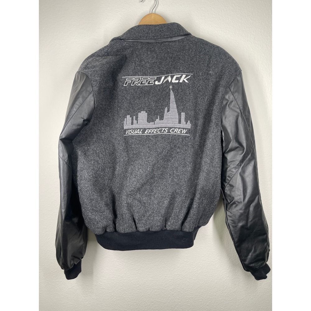 LP Designs Freejack Movie 1992 Crew Varsity Jacket Mens M Leather Wool